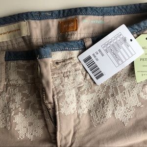 NWT Anthropologie Pilcro Hyphen Embroidered Chinos